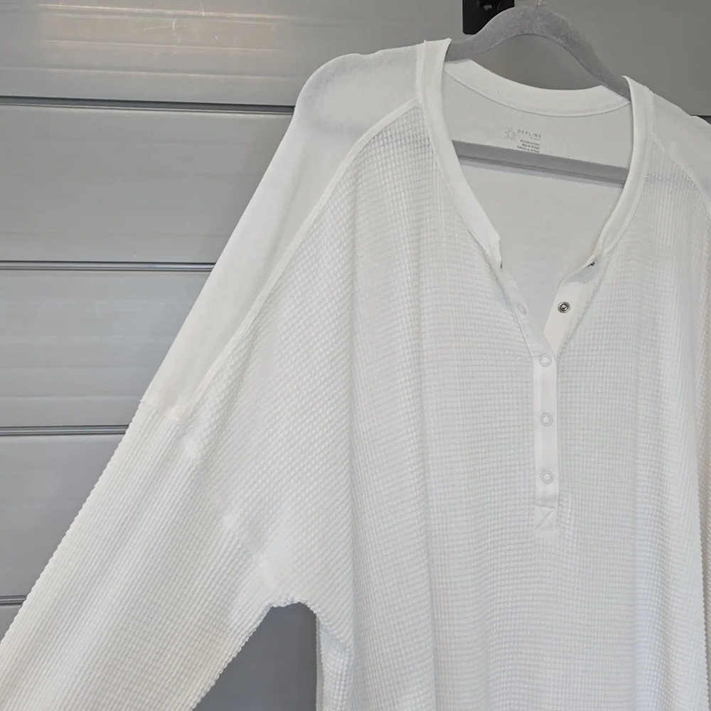 OFFLINE By Aerie Wow! Waffle Henley T-Shirt - Picture 8 of 13